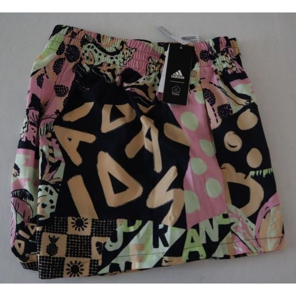 adidas HC1826 Women's Sz XL Black Farm Rio All Over Print Woven Shorts - Picture 7 of 10